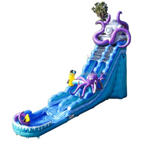 Custom commercial grade 30 Ft Tall jumbo giant inflatable Dual Lane water slide for adult sale