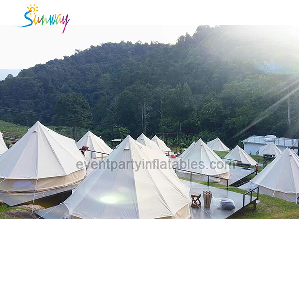 Large Waterproof Canvas Camping 3m 5m 6m 4m Bell Tents For Sales