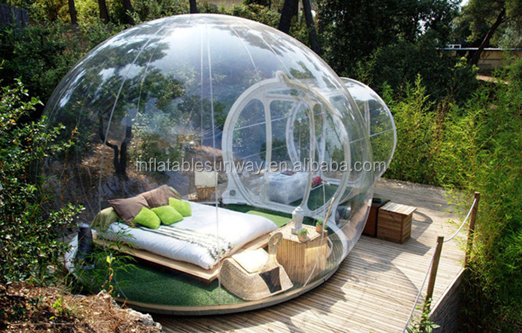 Outdoor transparent inflatable dome igloo clear bubble tent house with tunnel for camping