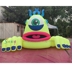 Customized Big Inflatable Halloween Advertising Roof Monster For Yard Decoration