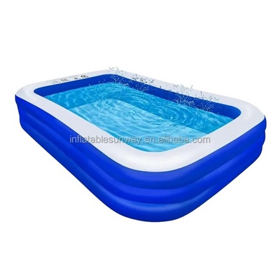 SUNWAY Family Inflatable Swimming Pool Rectangular Full-Sized Lounge Pool for Kids Adults Babies Toddlers Outdoor