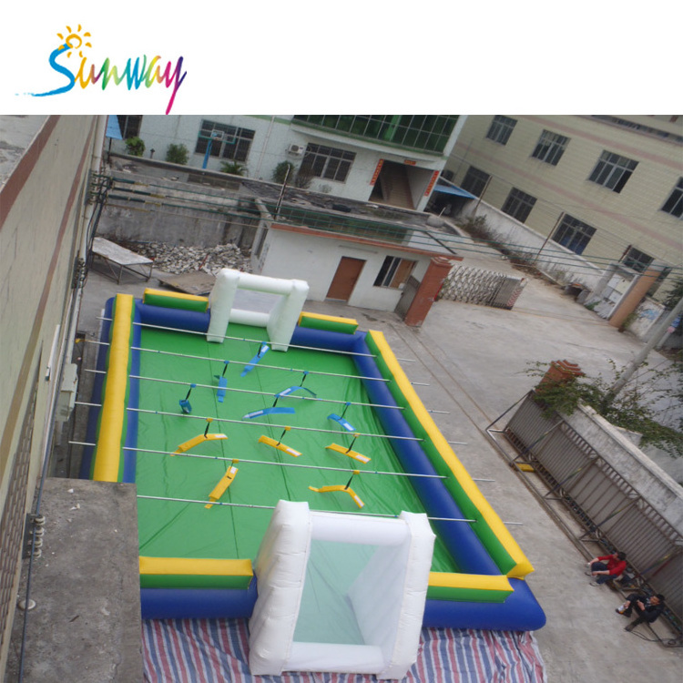 hot sale outdoor sports equipment new mini inflatable soccer field inflatable football field/court/pitch with floor mat