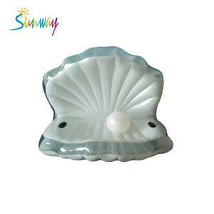 Top quality PVC inflatable water toy clam shell inflatable pool float inflatable White Seashell pool float