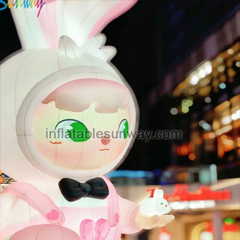 Custom Made Advertising Inflatable Animal Cartoon Toys Outdoor Mascot Costume Giant Inflatable Easter Rabbit