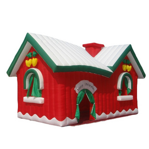 Outdoor festival inflatable Christmas Santa house garden decoration inflatable giant Christmas structure for sale