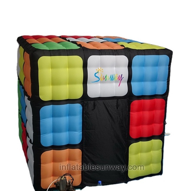 Customized portable movie cube tent inflatable-nightclub night club inflatable rubiks cube party tent