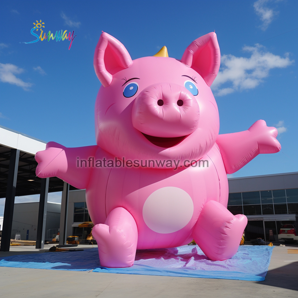 Factory Giant inflatable custom pig balloons inflatable pink pig for advertising