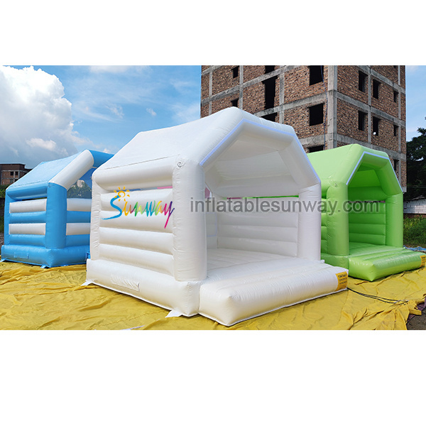 Hot Sale White Blue Pink Modern Kids Inflatable Party Bounce House Bouncy Castle Jumper Fun   City Playground For Sale