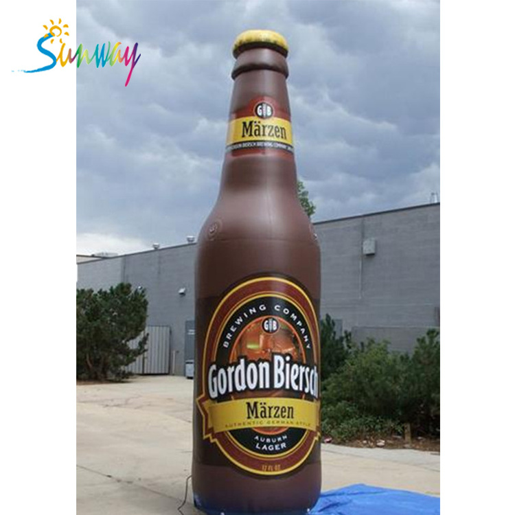 Sunway Customized Inflatable Champagne Bottle And Balloons / Giant Inflatable Beer Bottle