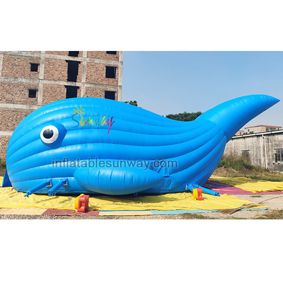 Sunway 15m long large inflatable outdoor blue whale house dome tent igloo building structure custom shaped tent for event