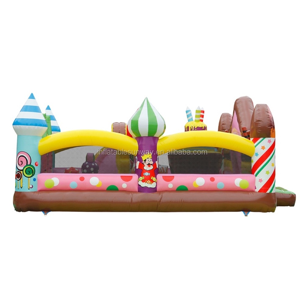 Sunway Hot Sale Commercial Inflatable Mosque Jumping Castle Giant Inflatable Candy House Bouncer Lovely Bouncy Castle for kids