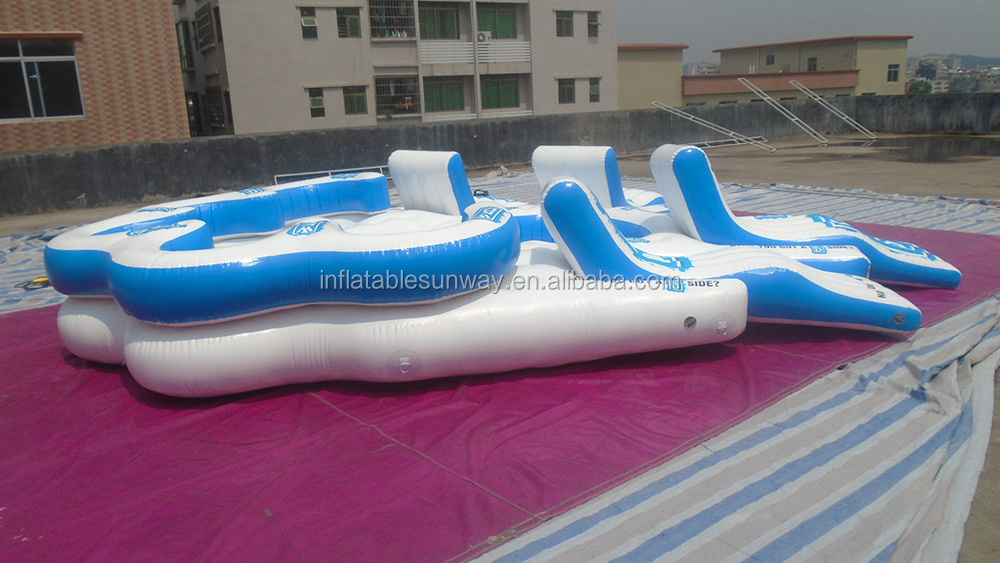 2016 Giant 10 Person Inflatable Water Raft Pool Tropical Tahiti Ocean Park Floating Island