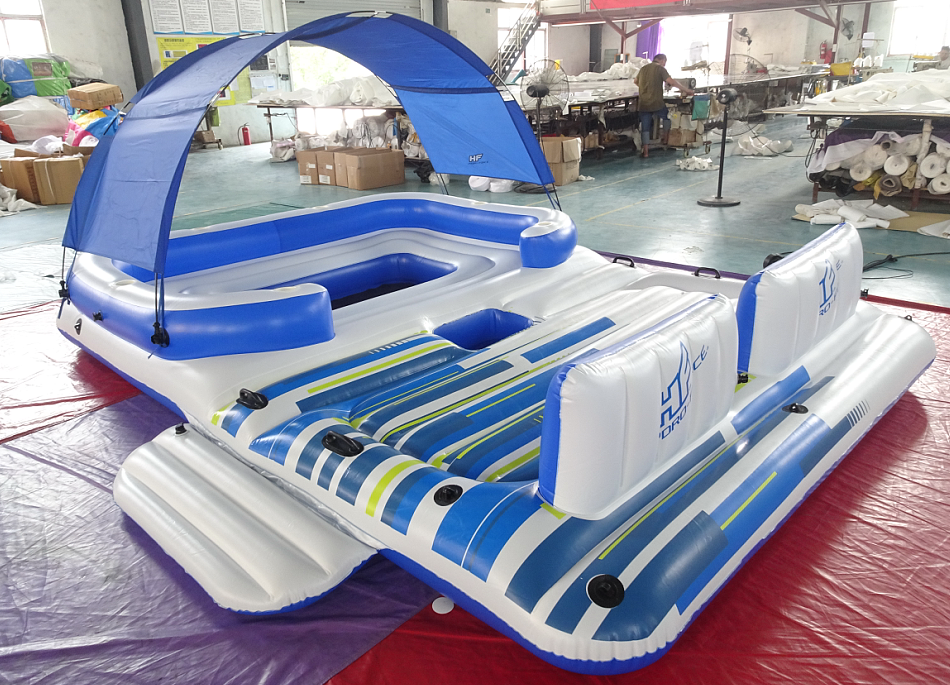 Large 10 person Inflatable Floating Island/hot Inflatable Water raft  lounge/inflatable Water Floating Bed