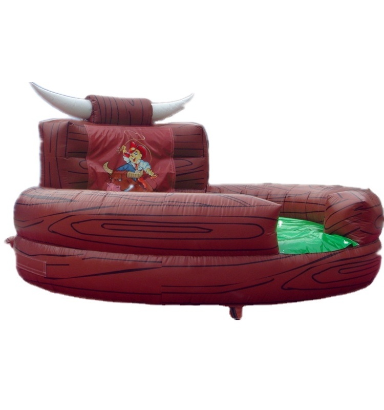 Custom Kids Rodeo Bull Adults Bull Riding Machine Inflatable Wipeout Game Obstacle Mechanical Bull Ride For Sale