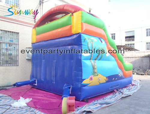 inflatable slide, inflatable jumping slide with swimming pool, inflatable bouncy games for outdoor activity