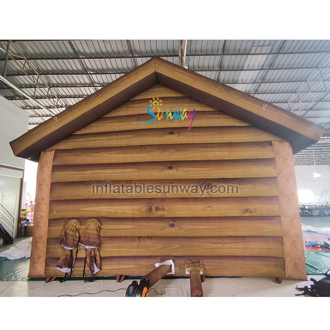 Hot sale winter inflatable cabin tent structure outdoor inflatable log chalet house ski cabins for event