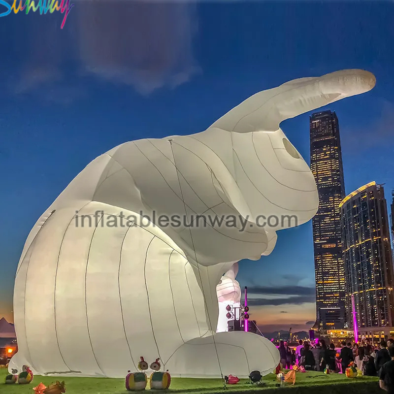 Custom Made Advertising Inflatable Animal Cartoon Toys Outdoor Mascot Costume Giant Inflatable Easter Rabbit