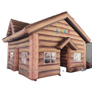 Hot sale winter inflatable cabin tent structure outdoor inflatable log chalet house ski cabins for event