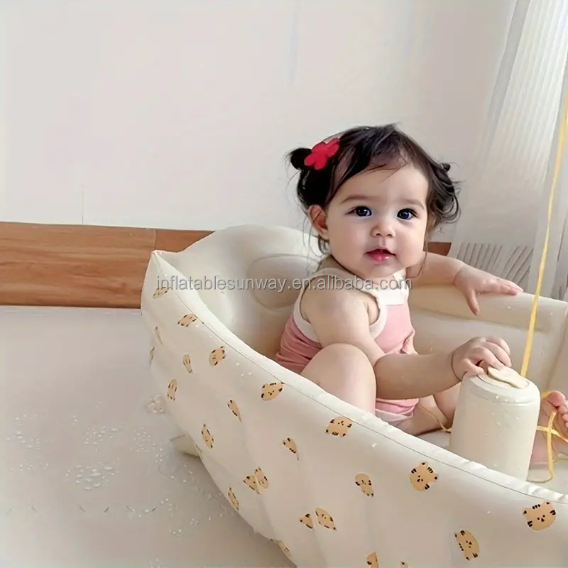 SUNWAY Eco-friendly Baby Olive Love Bear tiger Bathtub Children's Inflatable Bathtub Swimming Pool Newborn Supplies