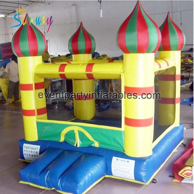 Lovely mini air bouncer inflatable trampoline middle eastern inflatable mosque hot air balloon theme bouncy castle for kids