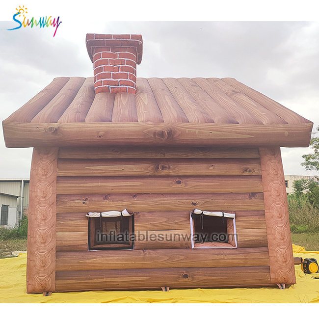 FR certificated waterproof and portable inflatable tent log cabin chalet house Santa grotto for sale Inflatable club