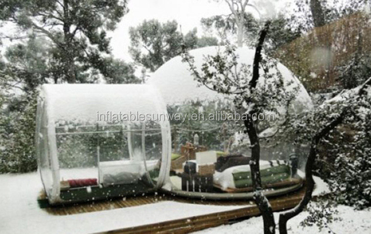 Outdoor transparent inflatable dome igloo clear bubble tent house with tunnel for camping