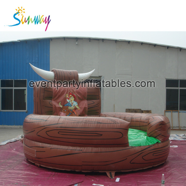 Custom Kids Rodeo Bull Adults Bull Riding Machine Inflatable Wipeout Game Obstacle Mechanical Bull Ride For Sale