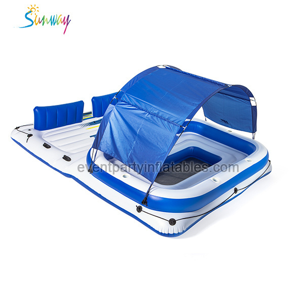 Large 10 person Inflatable Floating Island/hot Inflatable Water raft  lounge/inflatable Water Floating Bed