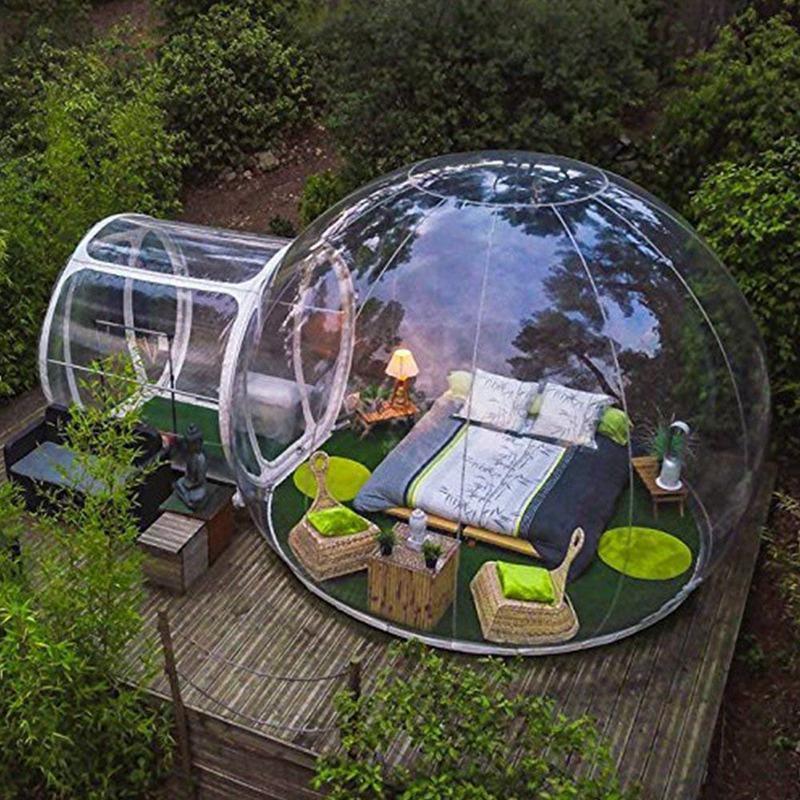 Outdoor Inflatable Transparent Clear Camping Bubble Tent Igloo House Glamping Hotel Dome Tent for sale