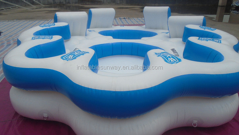 2016 Giant 10 Person Inflatable Water Raft Pool Tropical Tahiti Ocean Park Floating Island