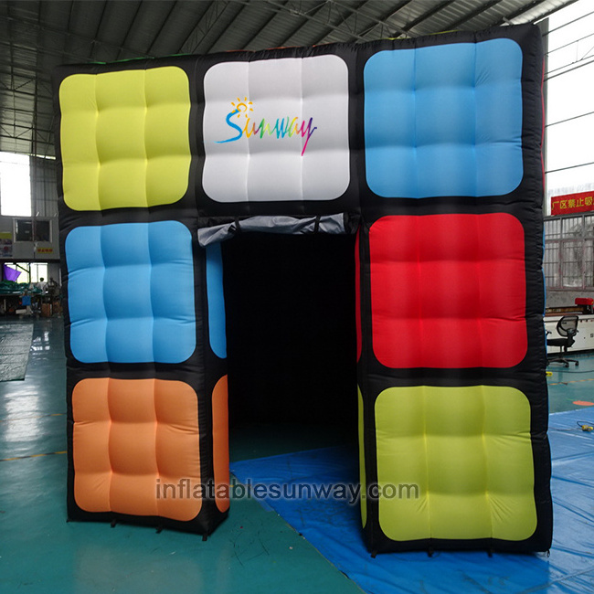 Customized portable movie cube tent inflatable-nightclub night club inflatable rubiks cube party tent