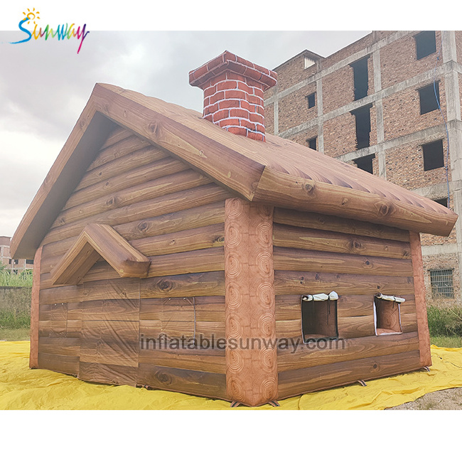 FR certificated waterproof and portable inflatable tent log cabin chalet house Santa grotto for sale Inflatable club