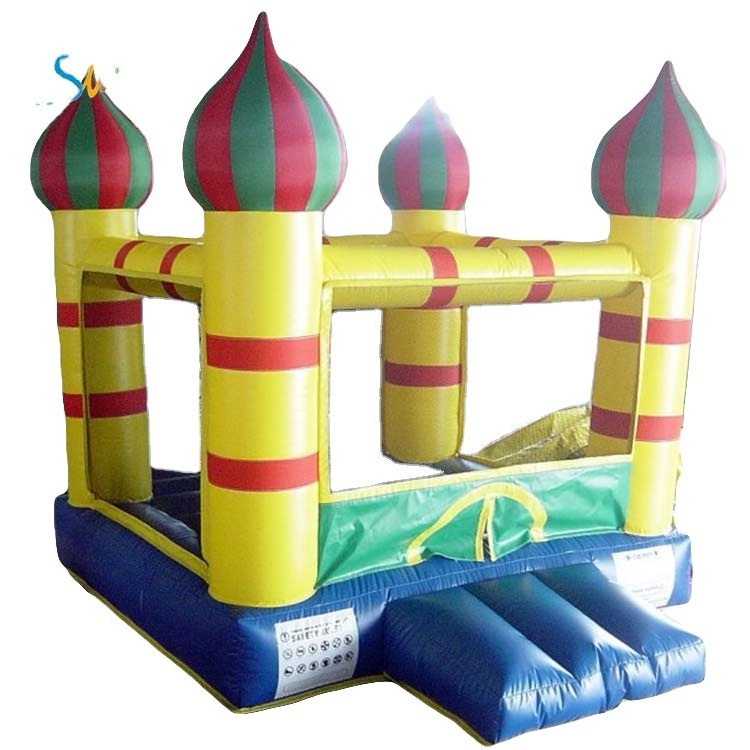 Lovely mini air bouncer inflatable trampoline middle eastern inflatable mosque hot air balloon theme bouncy castle for kids