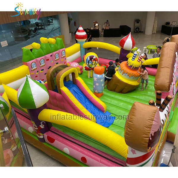 Sunway Hot Sale Commercial Inflatable Mosque Jumping Castle Giant Inflatable Candy House Bouncer Lovely Bouncy Castle for kids