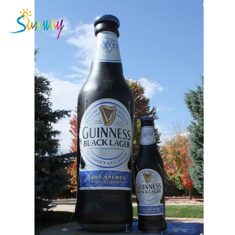 Sunway Customized Inflatable Champagne Bottle And Balloons / Giant Inflatable Beer Bottle