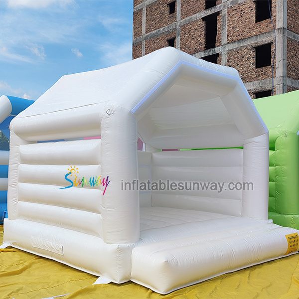 Hot Sale White Blue Pink Modern Kids Inflatable Party Bounce House Bouncy Castle Jumper Fun   City Playground For Sale