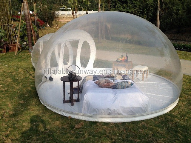 Outdoor transparent inflatable dome igloo clear bubble tent house with tunnel for camping