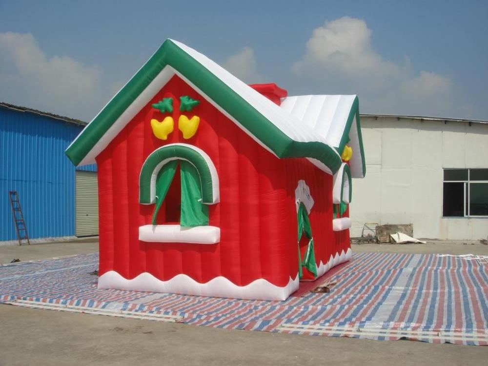 Outdoor festival inflatable Christmas Santa house garden decoration inflatable giant Christmas structure for sale