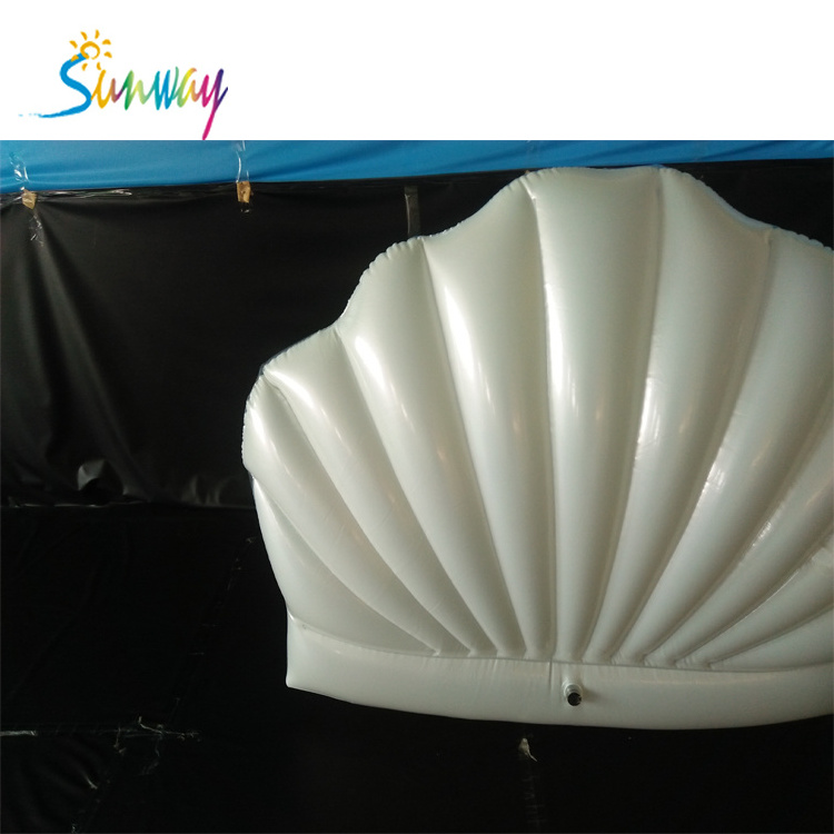 Top quality PVC inflatable water toy clam shell inflatable pool float inflatable White Seashell pool float