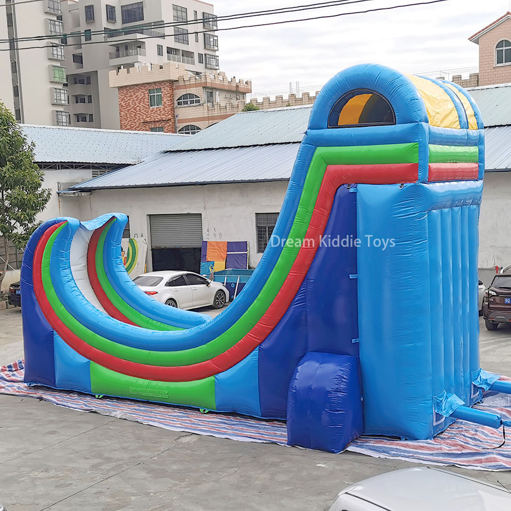 20Ft 30Ft 40Ft Tall Outdoor Wild Rapids Slides Half Pipe Rampage Inflatable Water Park Slide Games For Adults