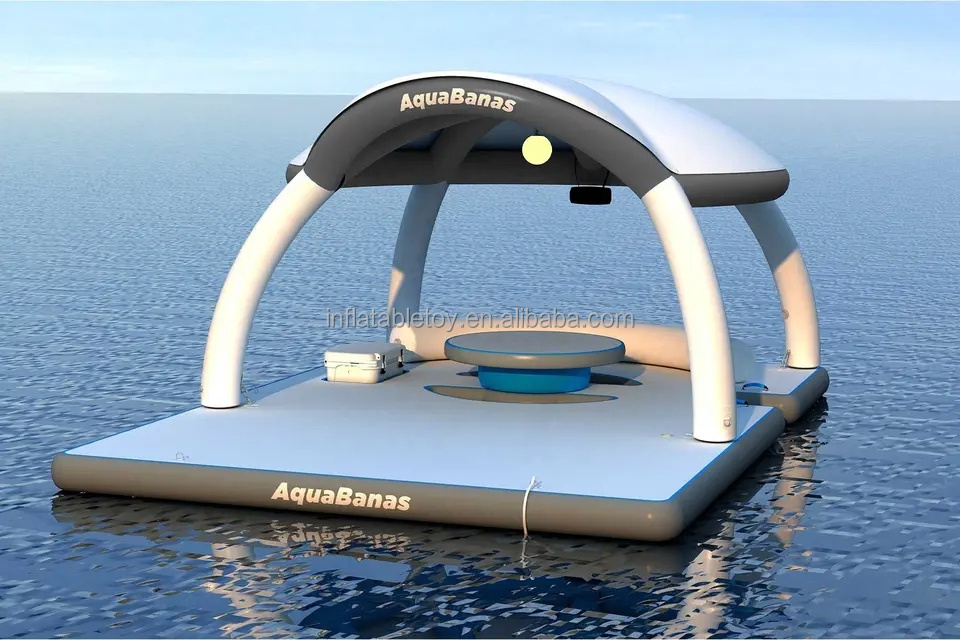 Custom Inflatable Floating Dock  bar Platform Floating island for Water Entertainment Leisure