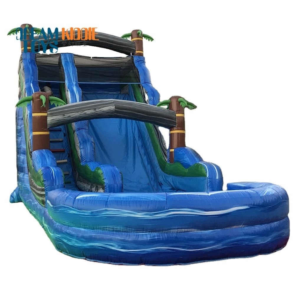 high quality Commercial grade  inflatable water slides with pool for adult