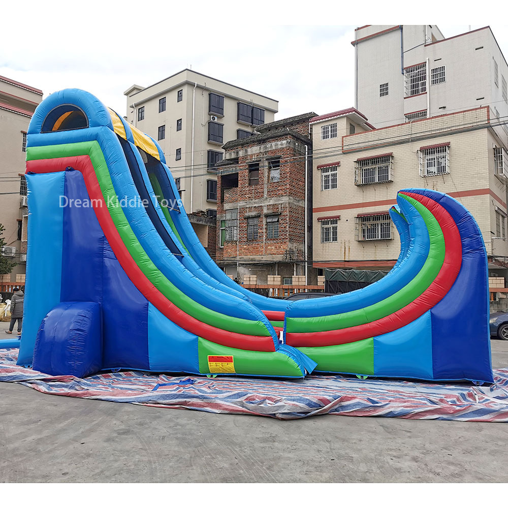 20Ft 30Ft 40Ft Tall Outdoor Wild Rapids Slides Half Pipe Rampage Inflatable Water Park Slide Games For Adults