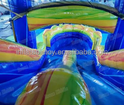 Summer Water Park Giant Inflatable Water Slide Kid Outdoors Big Inflatable Water Slide and Bounce House