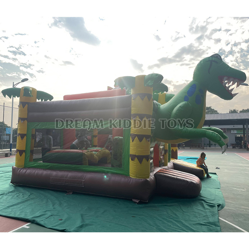 5MX5M Dinosaur Park Inflatable Combo Jumping Castle With Slide For Kids Birthday Dinosaur Inflatable Bounce House For Party Rent