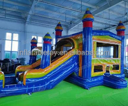 Summer Water Park Giant Inflatable Water Slide Kid Outdoors Big Inflatable Water Slide and Bounce House