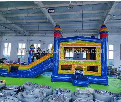 Summer Water Park Giant Inflatable Water Slide Kid Outdoors Big Inflatable Water Slide and Bounce House