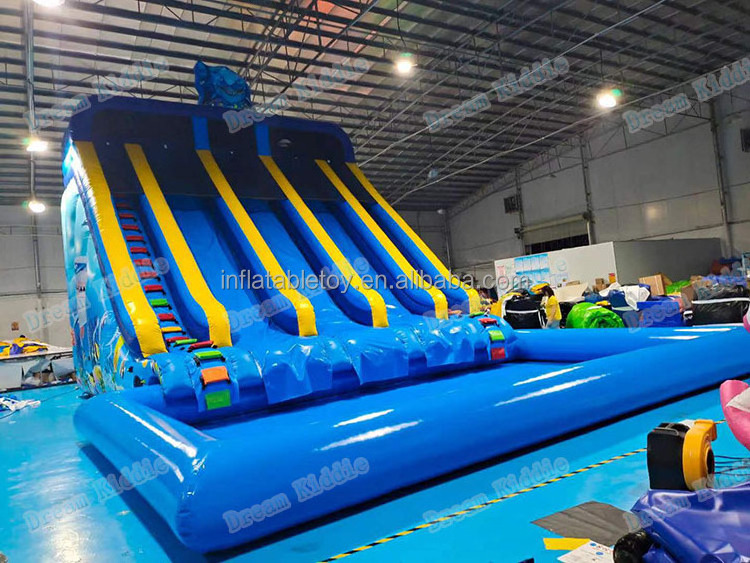 Custom design giant inflatable water slide for adults  kids swimming pool with slide inflatable slip n slide