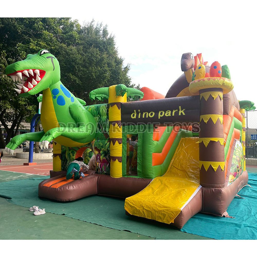 5MX5M Dinosaur Park Inflatable Combo Jumping Castle With Slide For Kids Birthday Dinosaur Inflatable Bounce House For Party Rent