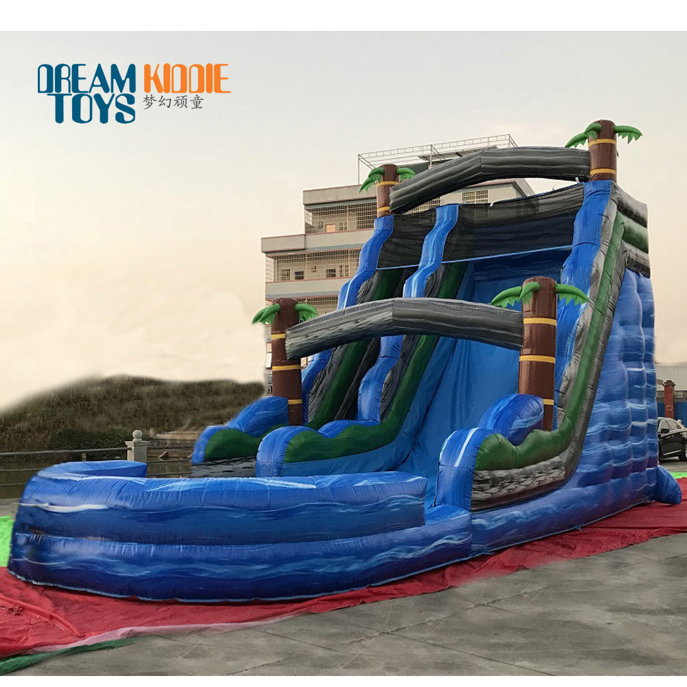 high quality Commercial grade  inflatable water slides with pool for adult